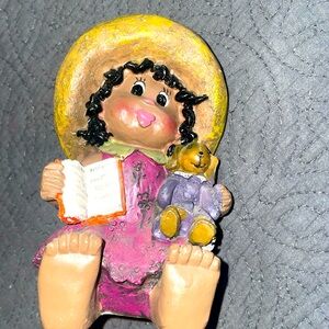 Three playful children figurines, art decor, resin, kids bundle
